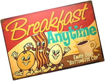 breakfast anytime vintage sign